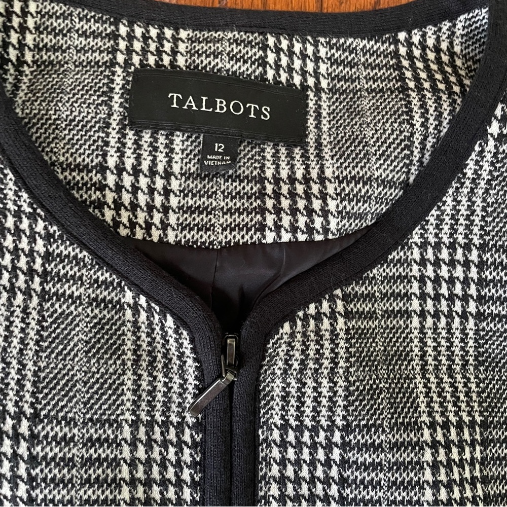 Talbots Black and Gray Plaid Blazer - Picture 3 of 5